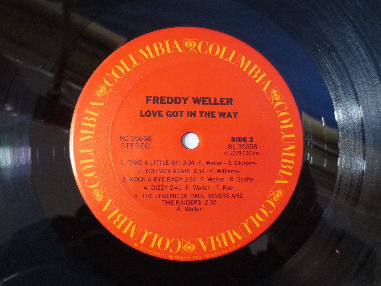 FREDDY WELLER, LOVE Got in the Way, Freddy Weller Record, Freddy Weller Albums, Lps, Freddy Weller Lp, Vinyl, 1978 Records