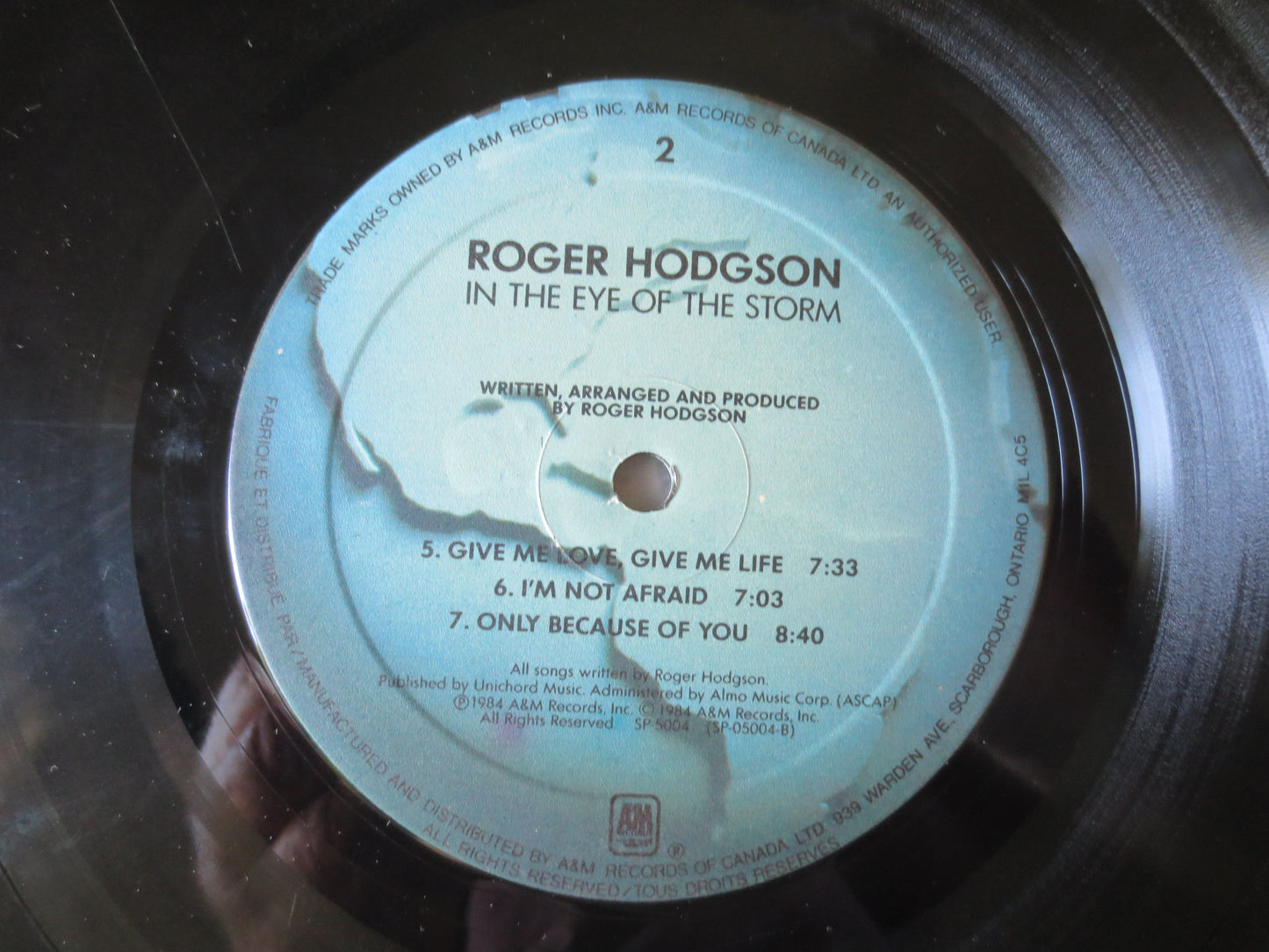 ROGER HODGSON, In the EYE of the Storm, Roger Hodgson lps, Roger Hodgson Albums, Classic Rock Albums, lps, 1984 Records