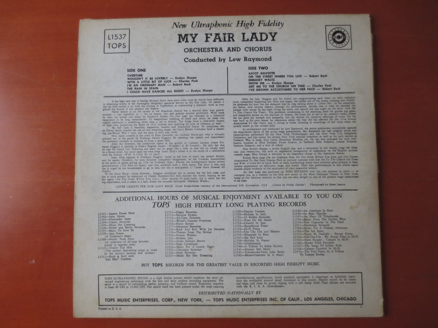 LEW RAYMOND, My Fair LADY, Lew Raymond Albums, Lew Raymond Records, Lew Raymond Music, Soundtrack Albums, Lps, 1957 Records