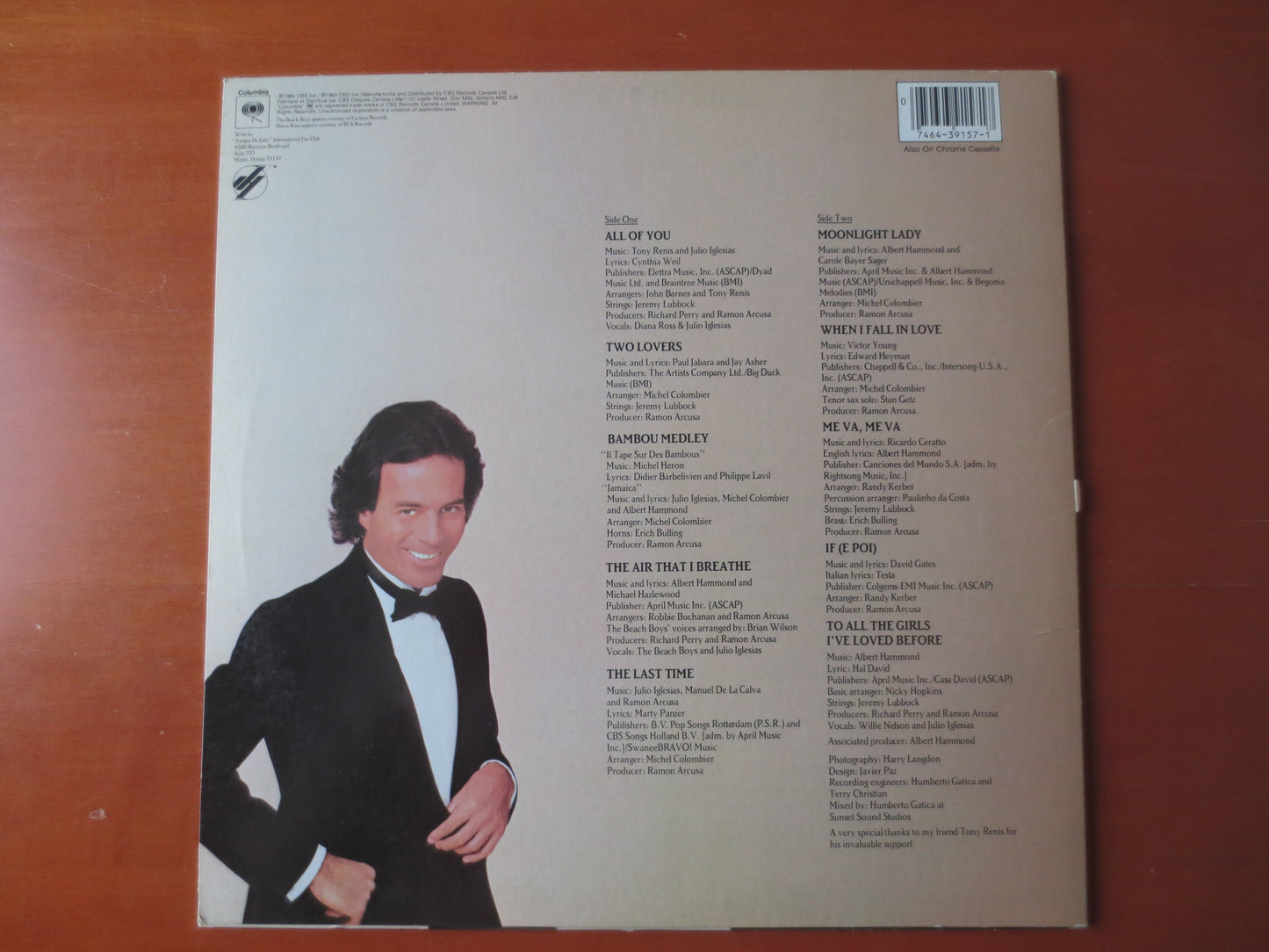 JULIO IGLESIAS, 1100 BEL Air Place, Pop Record, Julio Iglesias Music, Julio Iglesias Album, Vinyl Record, lps, 1984 Records