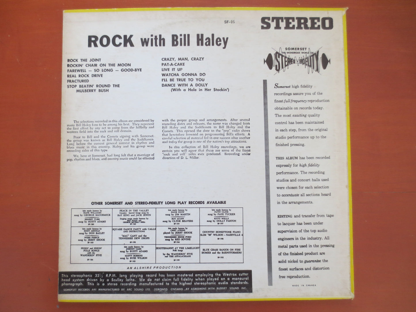 BILL HALEY, and the COMETS, Rock with Bill Haley, Rock and Roll, Bill Haley Record, Bill Haley Lp, Rock Lp, 1957 Records