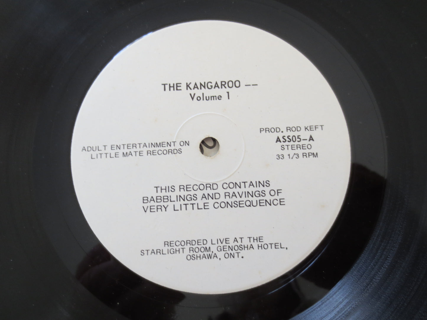 The KANGAROO, RESTRICTED Lp, Comedy Records, Novelty Records, Aussie Comedy, Comedian, The Kangaroo Album,  Canadian Comedy