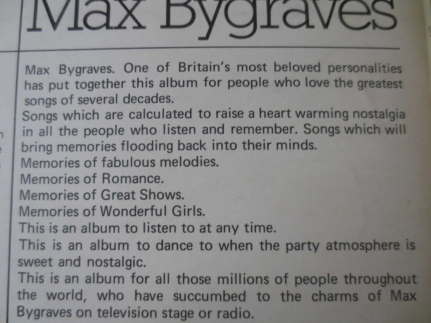MAX BYGRAVES, SING Along Records, Max Bygraves Records, Max Bygraves Albums, Ragtime Records, Honky Tonk Album, 1971 Record