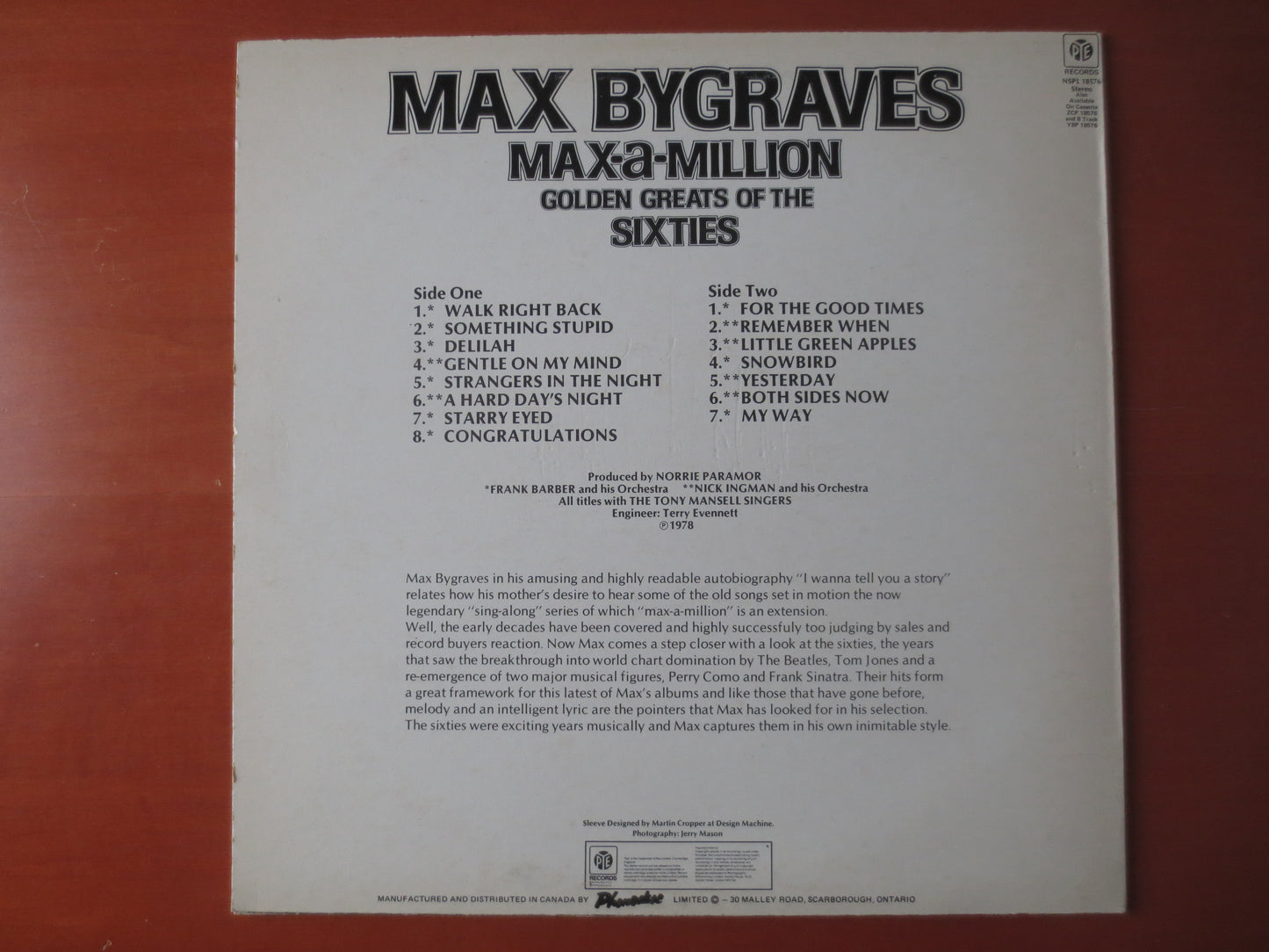 MAX BYGRAVES, MAXAMILLION, Max Bygraves Records, Max Bygraves Albums, Ragtime Records, Honky Tonk Album, Vinyl, 1978 Record