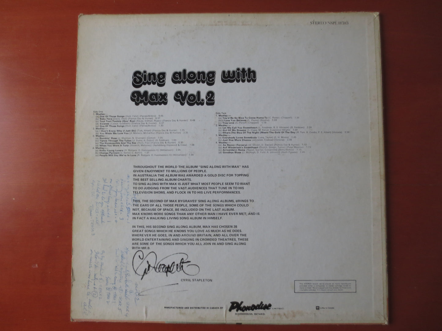 MAX BYGRAVES, SING Along Records, Max Bygraves Records, Max Bygraves Albums, Ragtime Records, Honky Tonk Album, 1972 Record