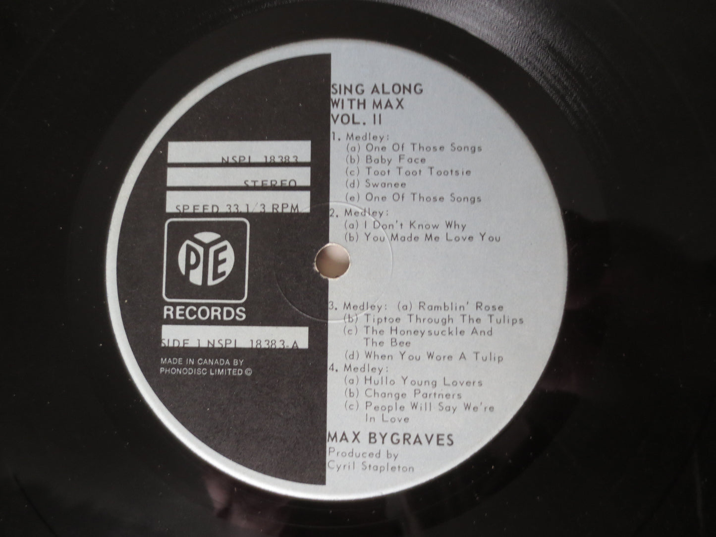 MAX BYGRAVES, SING Along Records, Max Bygraves Records, Max Bygraves Albums, Ragtime Records, Honky Tonk Album, 1972 Record