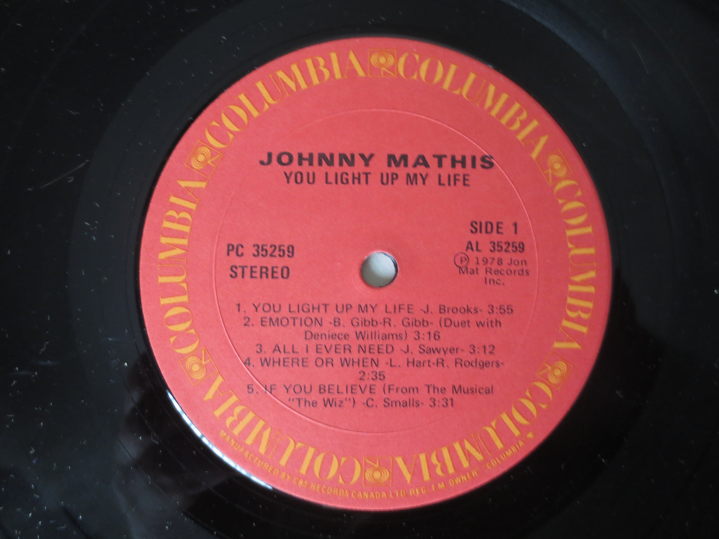 JOHNNY MATHIS, You Light Up My Life, Johnny Mathis Album, Johnny Mathis Vinyl, Johnny Mathis Lp, Vinyl, 1978 Records