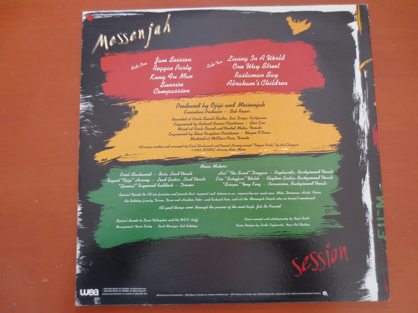 MESSENJAH, Session, MESSENJAH Record, REGGAE Album, Reggae Lp, Messenjah Lp,  Messenjah Album, Reggae Music, 1984 Records