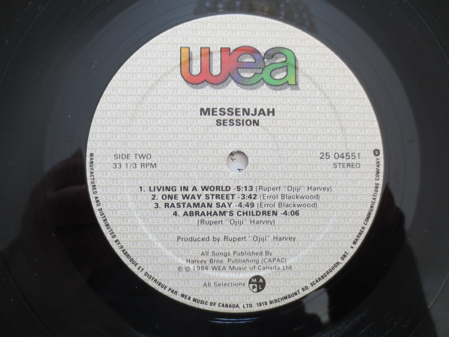 MESSENJAH, Session, MESSENJAH Record, REGGAE Album, Reggae Lp, Messenjah Lp,  Messenjah Album, Reggae Music, 1984 Records