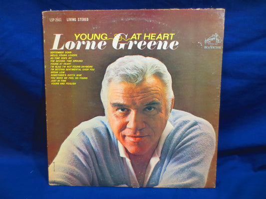 LORNE GREENE Record, Young at HEART, Lorne Greene Album, Lorne Greene Vinyl, Lorne Greene Lp, Vintage Vinyl, 1963 Records