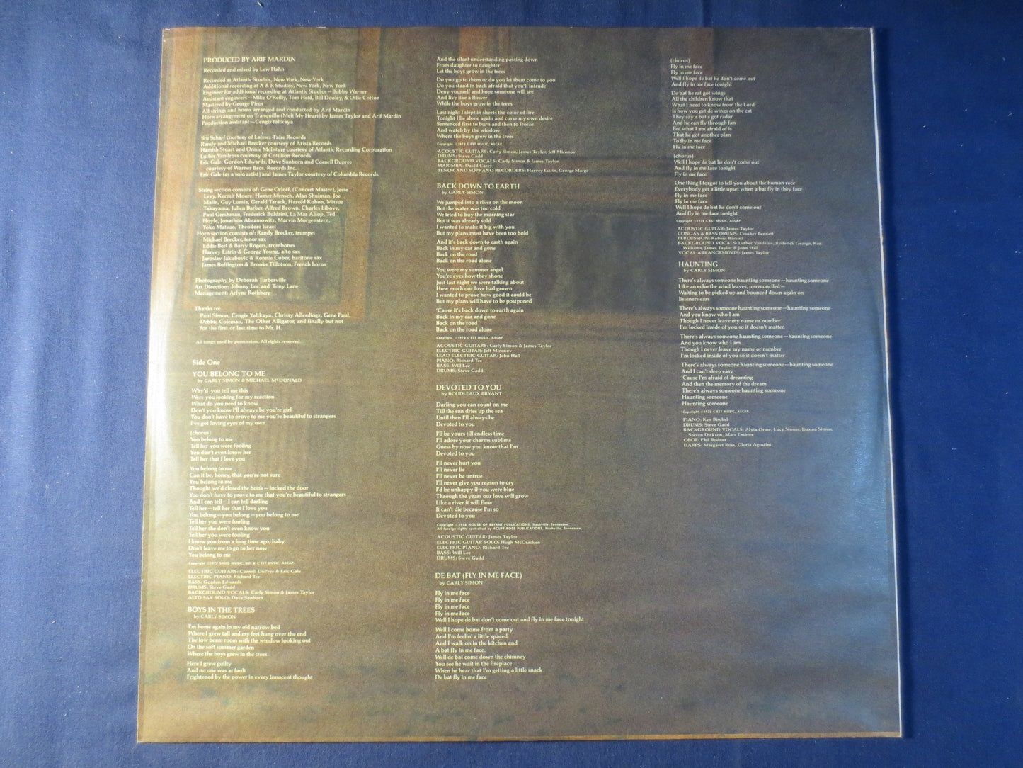 CARLY SIMON, BOYS in the Trees, Carly Simon Record, Carly Simon Album, Carly SimonLp, Pop Record, Vinyl Album, 1978 Records