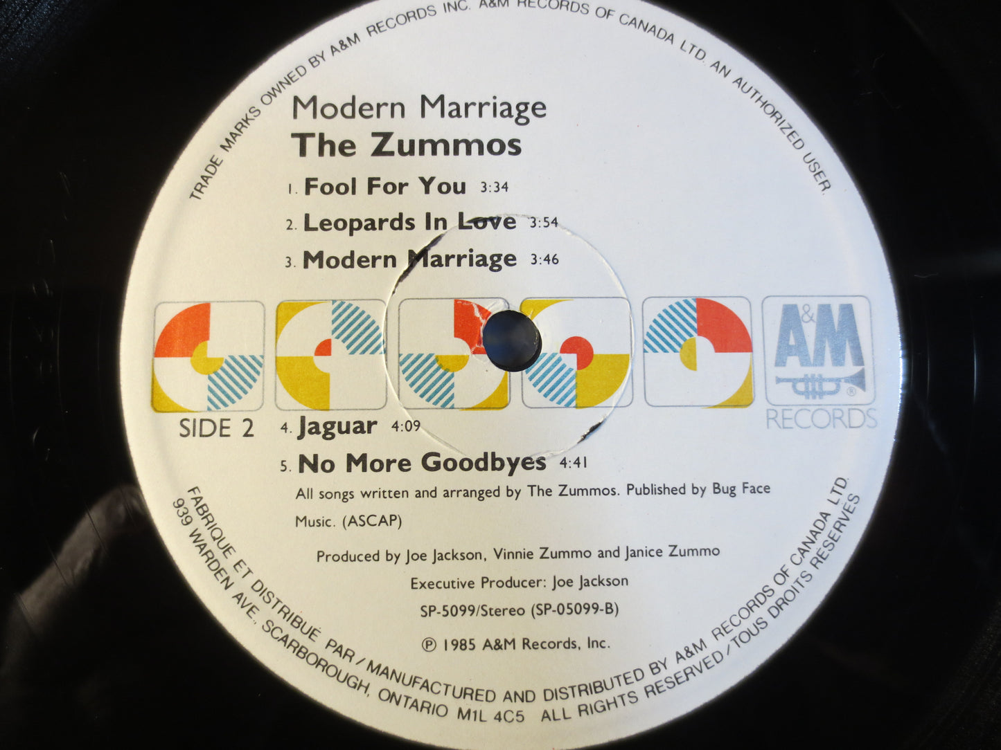 The ZUMMOS, MODERN MARRIAGE, Pop Record, The Zummos Record, The Zummos Album, The Zummos Lp, Pop Music Record, 1985 Records