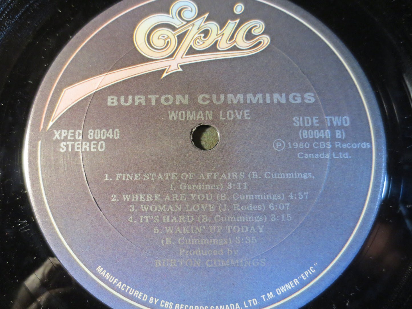 BURTON CUMMINGS, WOMAN Love, Burton Cummings Lp, Rock Record, Guess Who Record, Vinyl Record, Vinyl Album, Lps, 1980 Records