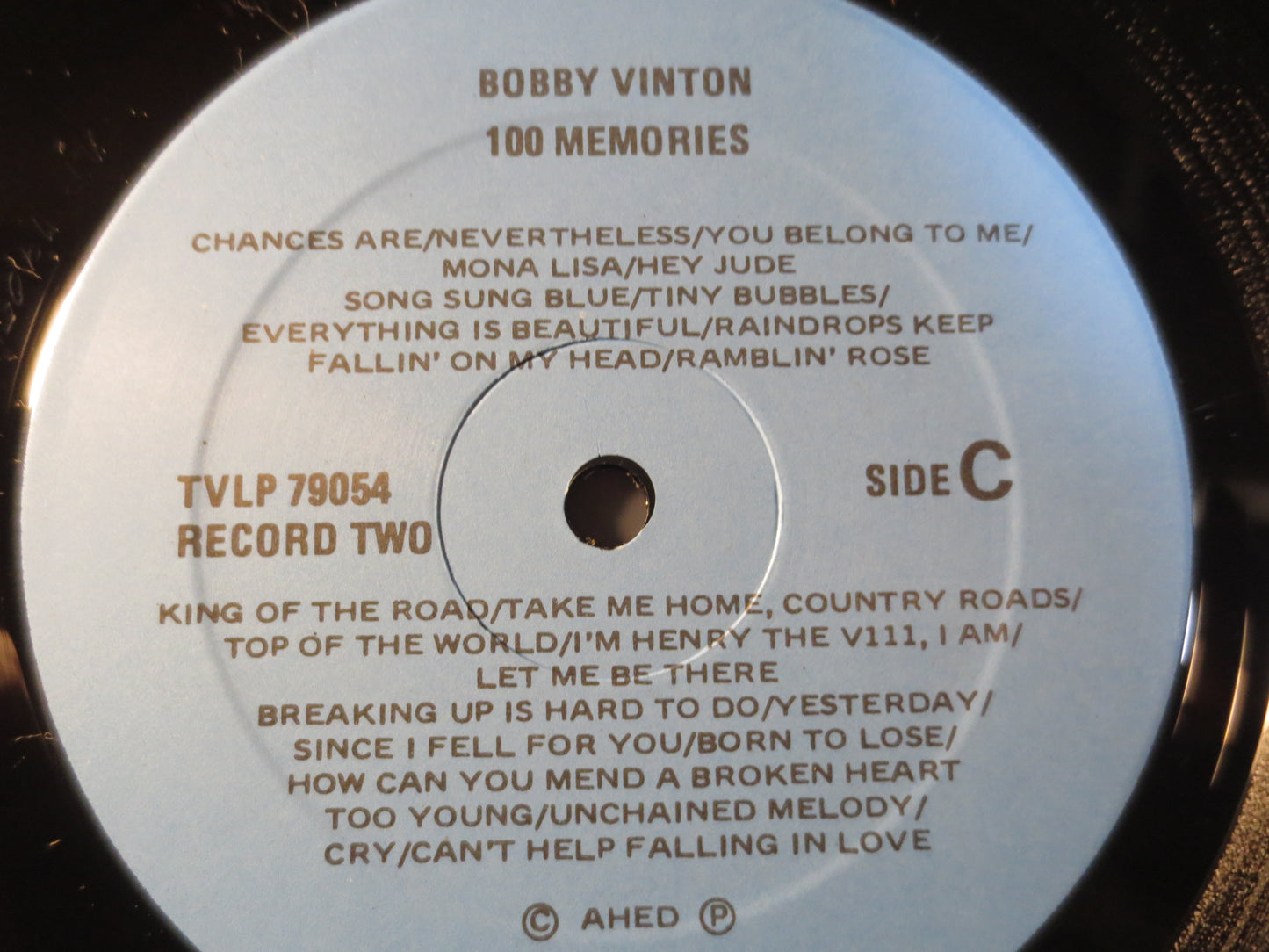 BOBBY VINTON, 100 MEMORIES, Bobby Vinton Record, Bobby Vinton Album, Bobby Vinton Lps, Vinyl Record, Vinyl Lp, 1979 Records