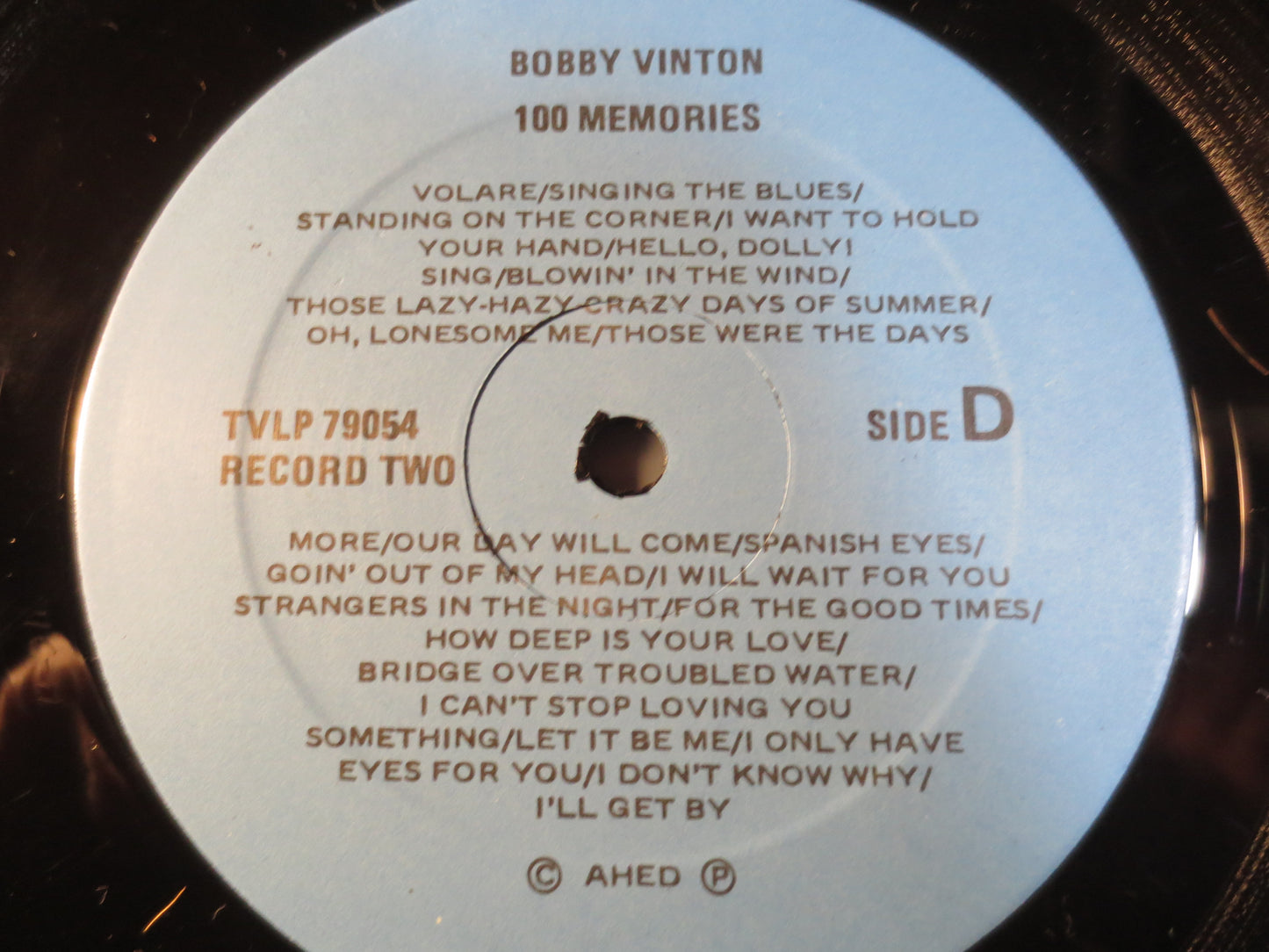 BOBBY VINTON, 100 MEMORIES, Bobby Vinton Record, Bobby Vinton Album, Bobby Vinton Lps, Vinyl Record, Vinyl Lp, 1979 Records