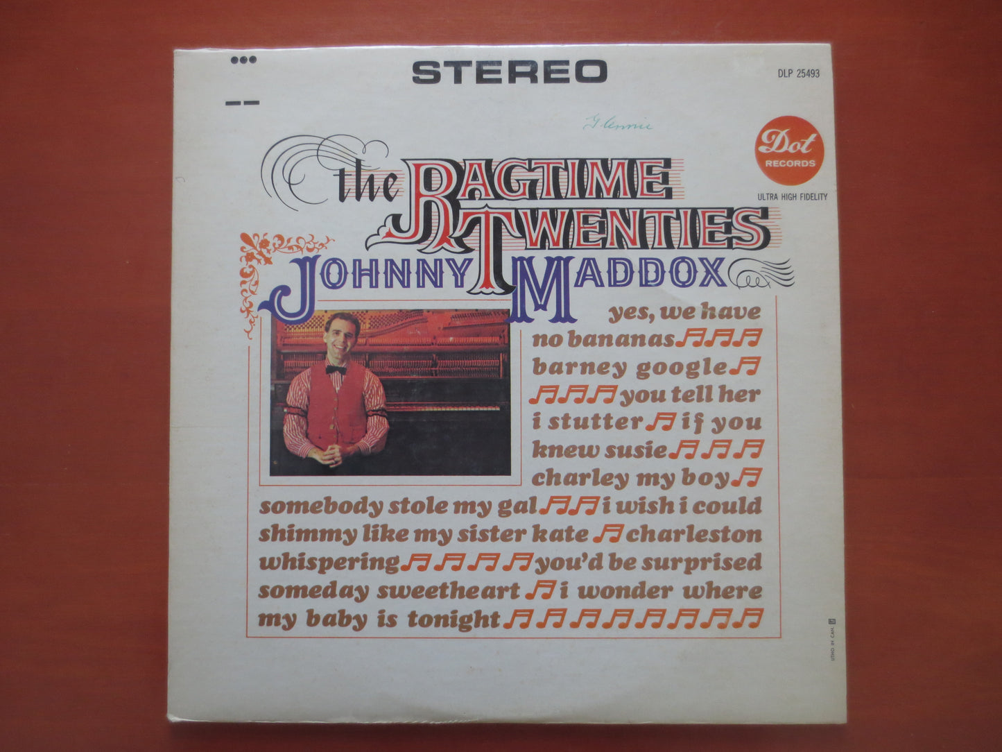 JOHNNY MADDOX, RAGTIME Twenties, Johnny Maddox Album, Johnny Maddox Vinyl, Johnny Maddox Lp, Vinyl Lp, 1963 Records