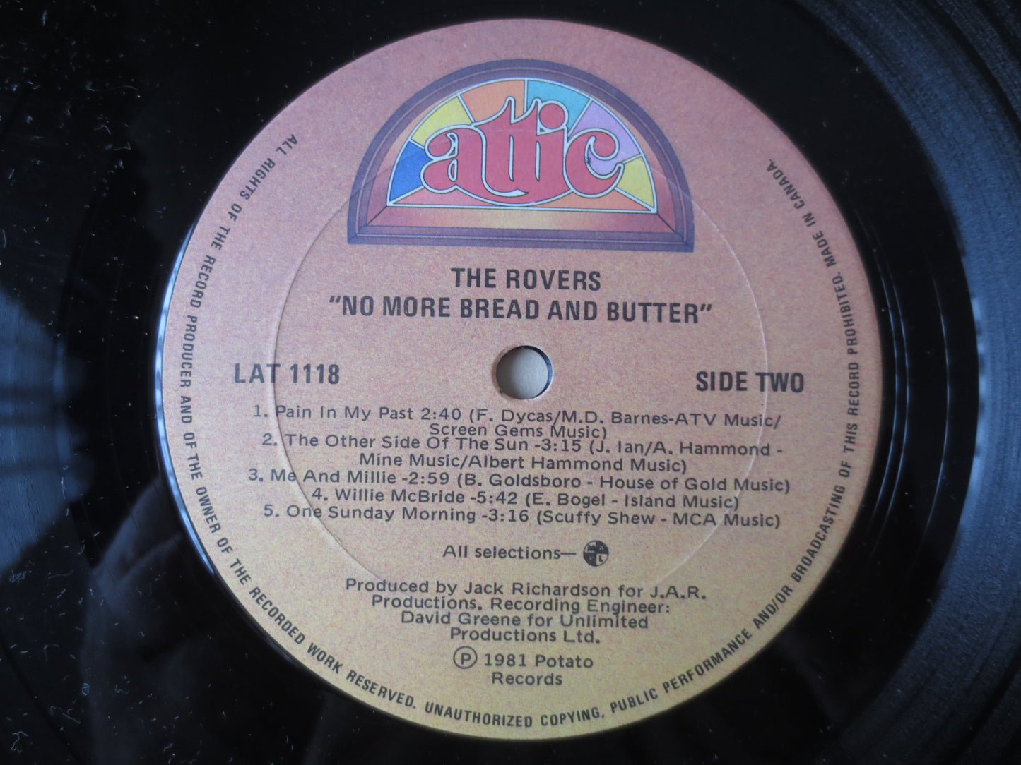 The IRISH ROVERS, No More Bread and Butter, The ROVERS, Country Records, The Rovers Albums, Record Vinyl, Lps, 1981 Records