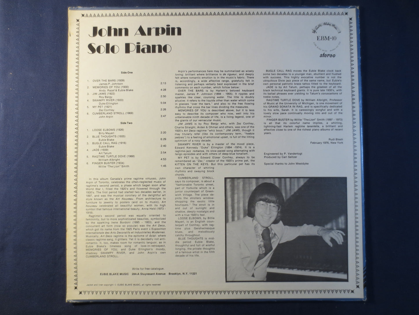 JOHN ARPIN, Solo PIANO, Jazz Records, John Arpin Records, John Arpin Album, John Arpin Lp, Jazz Record, Lps, 1976 Records