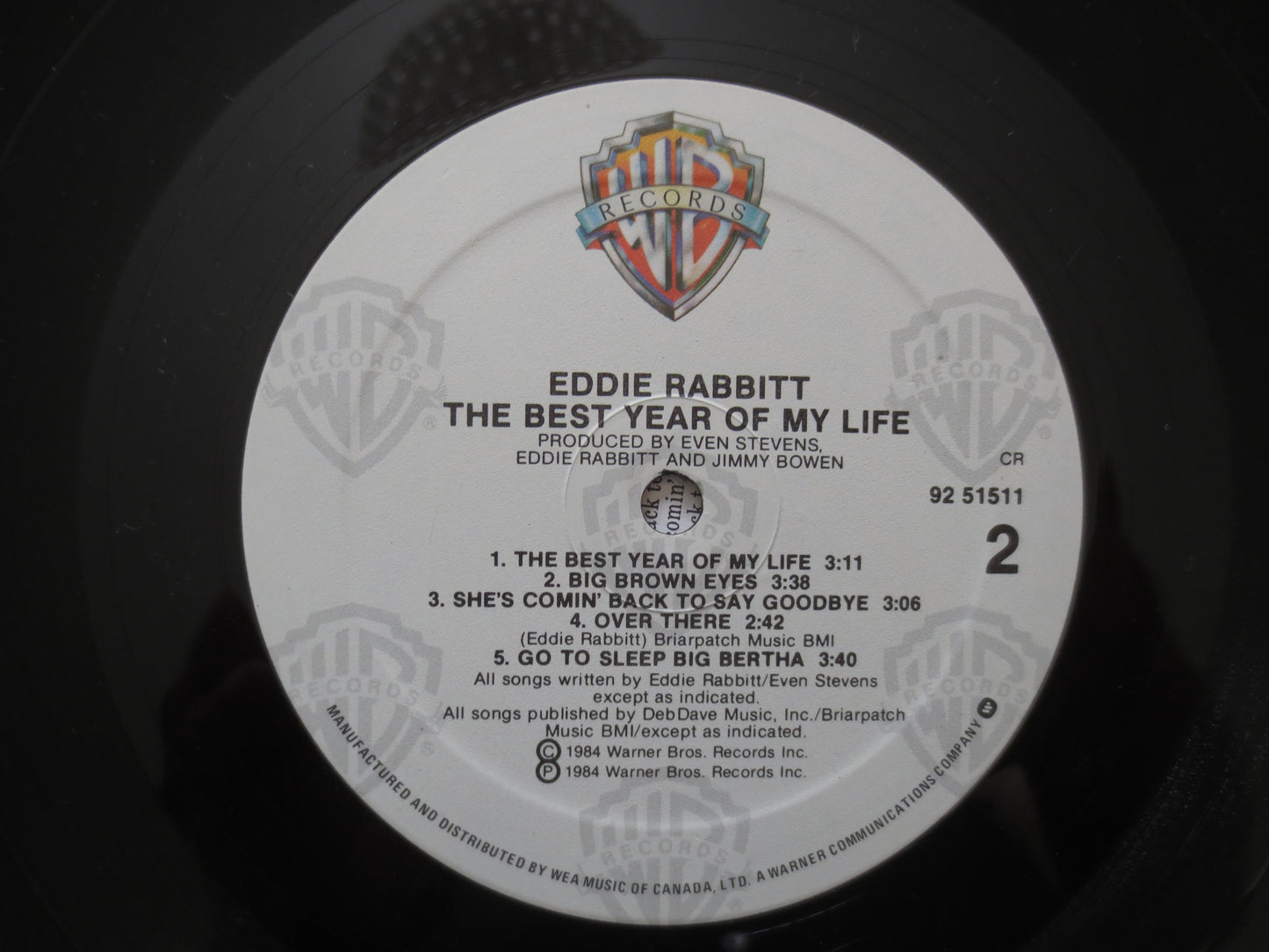 EDDIE RABBITT, BEST Year, Eddie Rabbitt Record, Eddie Rabbitt Album, Eddie Rabbitt Lp, Country Record, Lps, 1984 Records