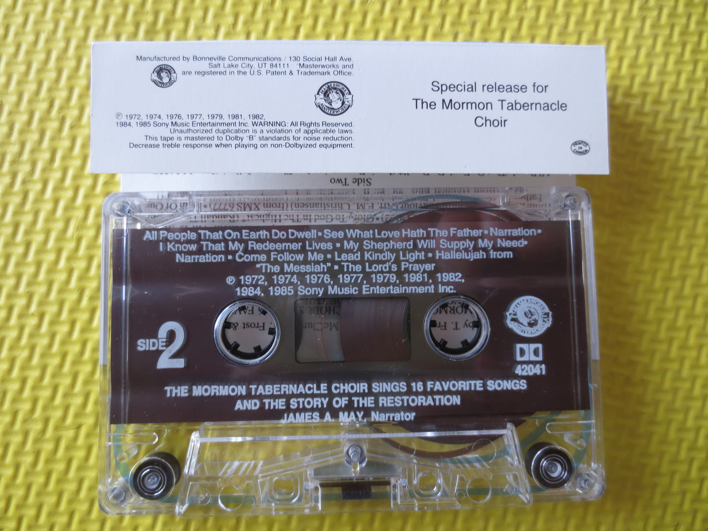 MORMON TABERNACLE, CHRISTMAS Cassette, Christmas Tape, Christmas Lp, Tape Cassette, Music Cassette, Tapes, 1985 Cassette