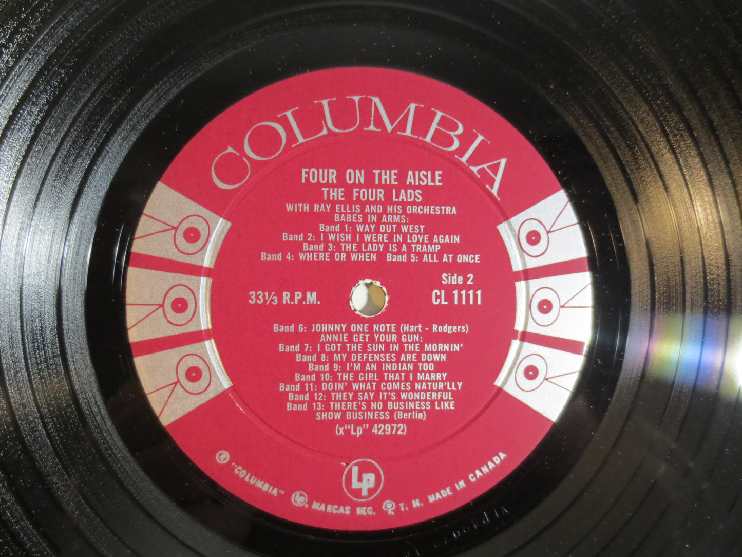 The FOUR LADS Record, Four on the AISLE,  The Four Lads Album, The Four Lads Vinyl, The Four Lads Lp, Vinyl, 1958 Records