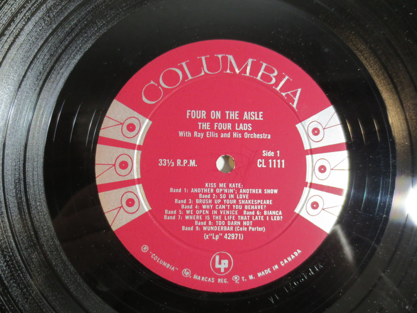 The FOUR LADS Record, Four on the AISLE,  The Four Lads Album, The Four Lads Vinyl, The Four Lads Lp, Vinyl, 1958 Records