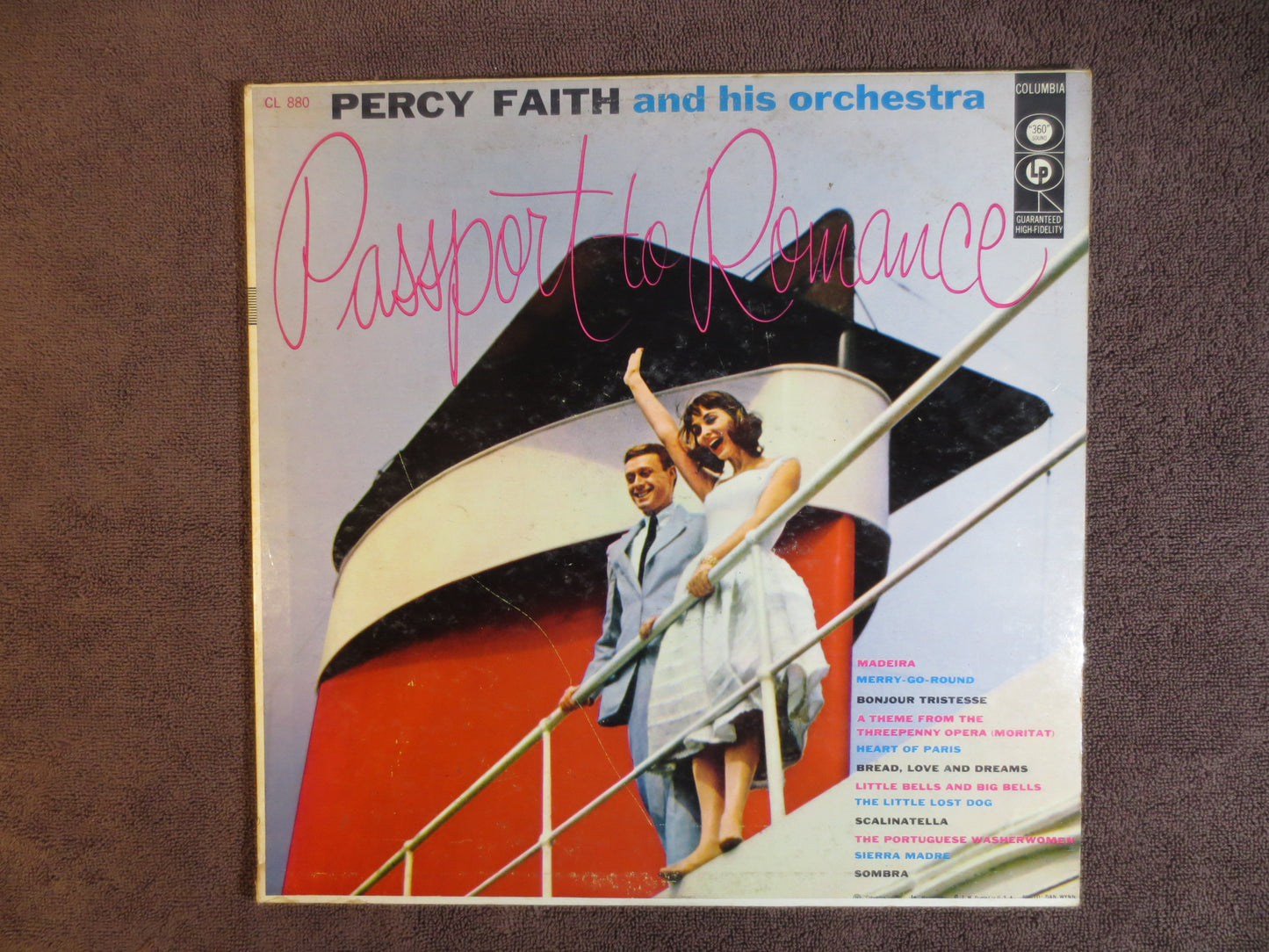 PERCY FAITH, Passport to ROMANCE, Percy Faith Records, Percy Faith Album, Percy Faith Vinyl, Percy Faith Lp, 1956 Records