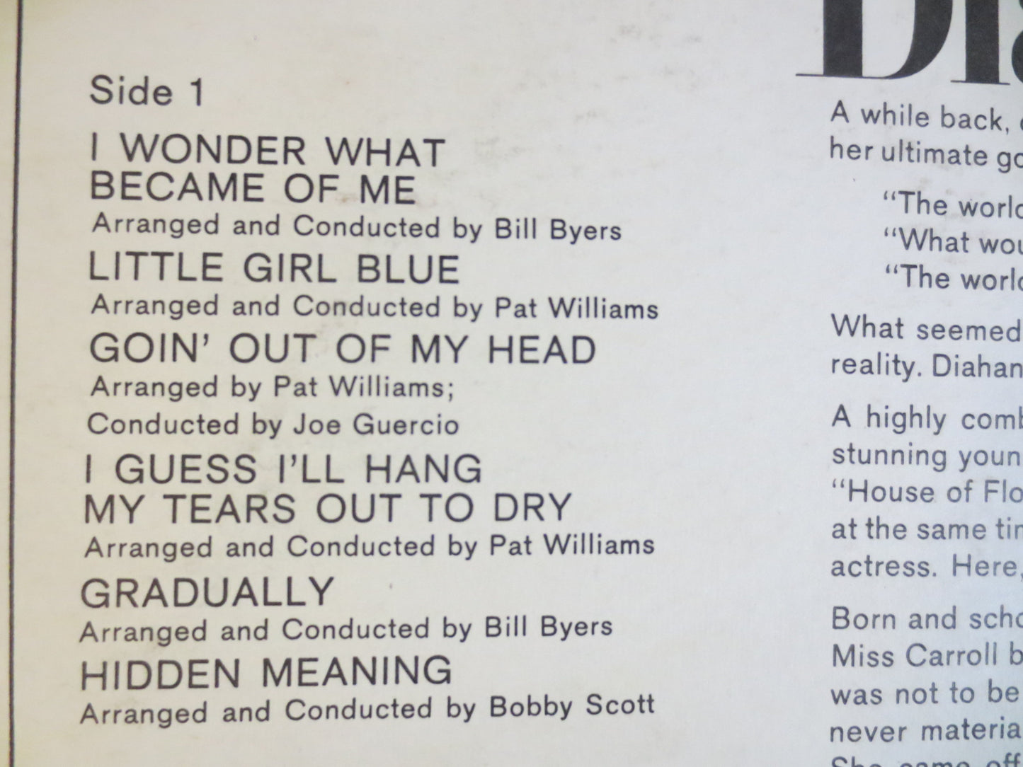 DIAHANN CARROLL Lp, Nobody See's Me Cry, JAZZ Album, Jazz Vinyl, Jazz Lp, Vintage Vinyl, Records, Vinyl Album, 1966 Records