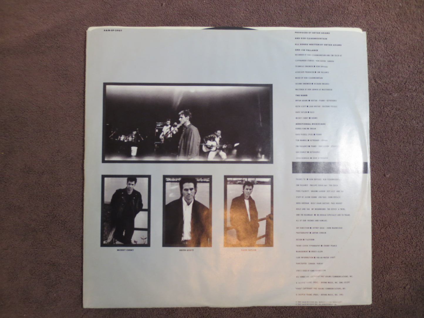 BRYAN ADAMS, Into the FIRE, Bryan Adams Album, Bryan Adams Vinyl, Bryan Adams Lp, Pop Record, Pop Lp, 1987 Records