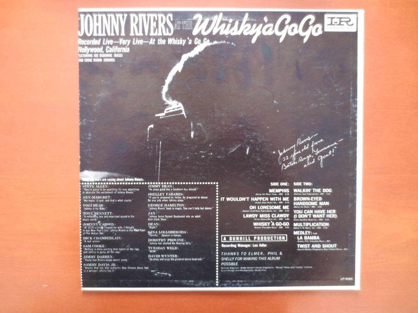 JOHNNY RIVERS, WHISKY a Go Go, Johnny Rivers Lp, Vintage Vinyl, Record Vinyl, Record, Vinyl Record, Vinyl Lp, 1964 Records