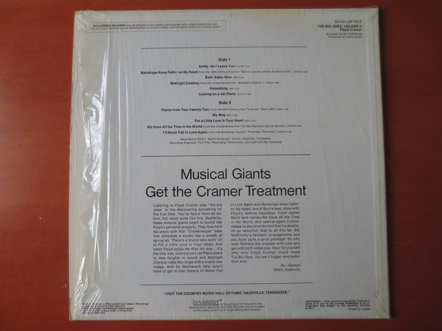 FLOYD CRAMER, The BIG Ones, Floyd Cramer Records, Floyd Cramer Albums, Country Records, Vinyl Record, Vinyl Lp, 1970 Record