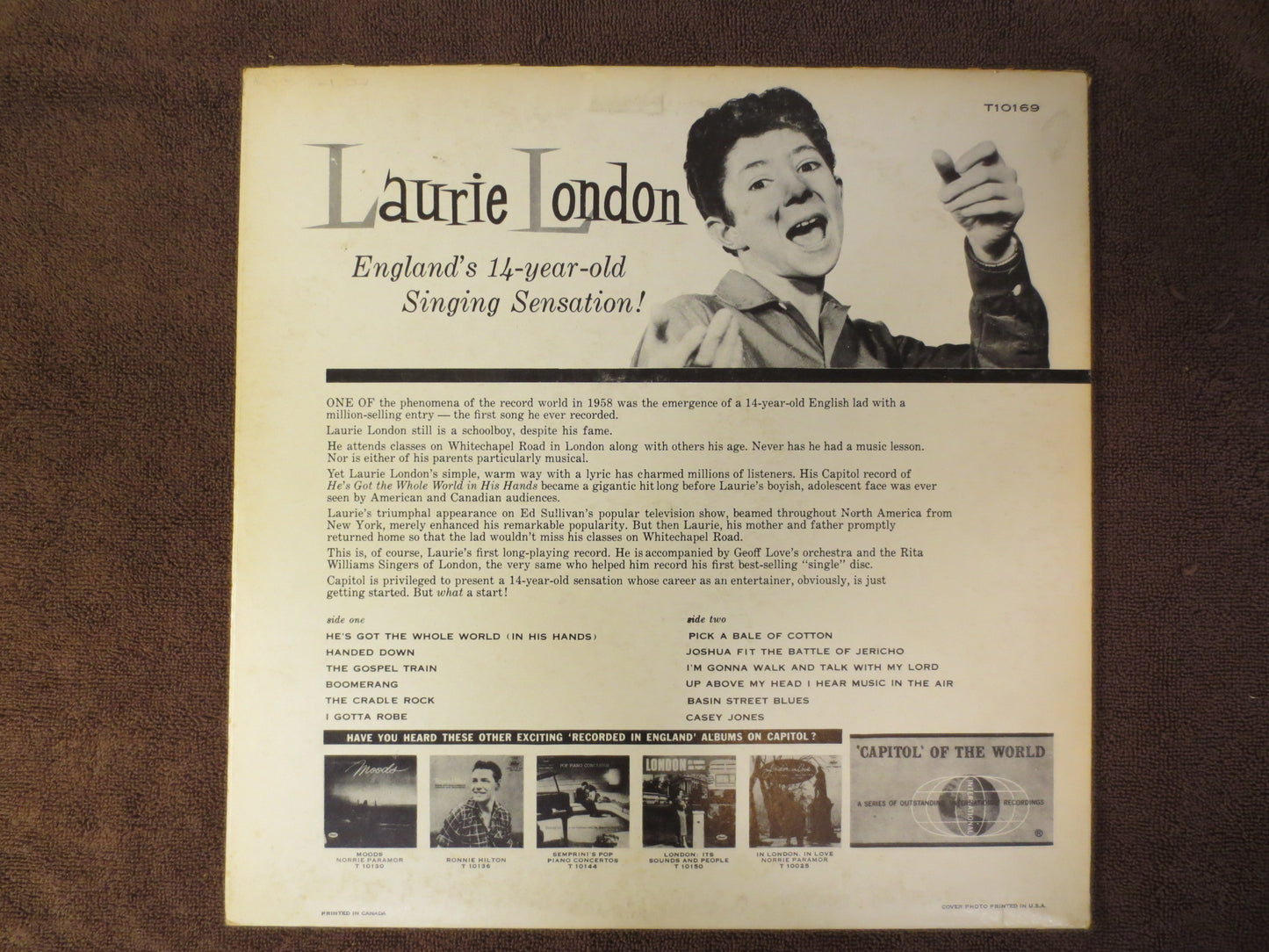 LAURIE LONDON Record, DEBUT Record, Laurie London Album, Laurie London Vinyl, Laurie London Lp, Vintage Pop, 1958 Records