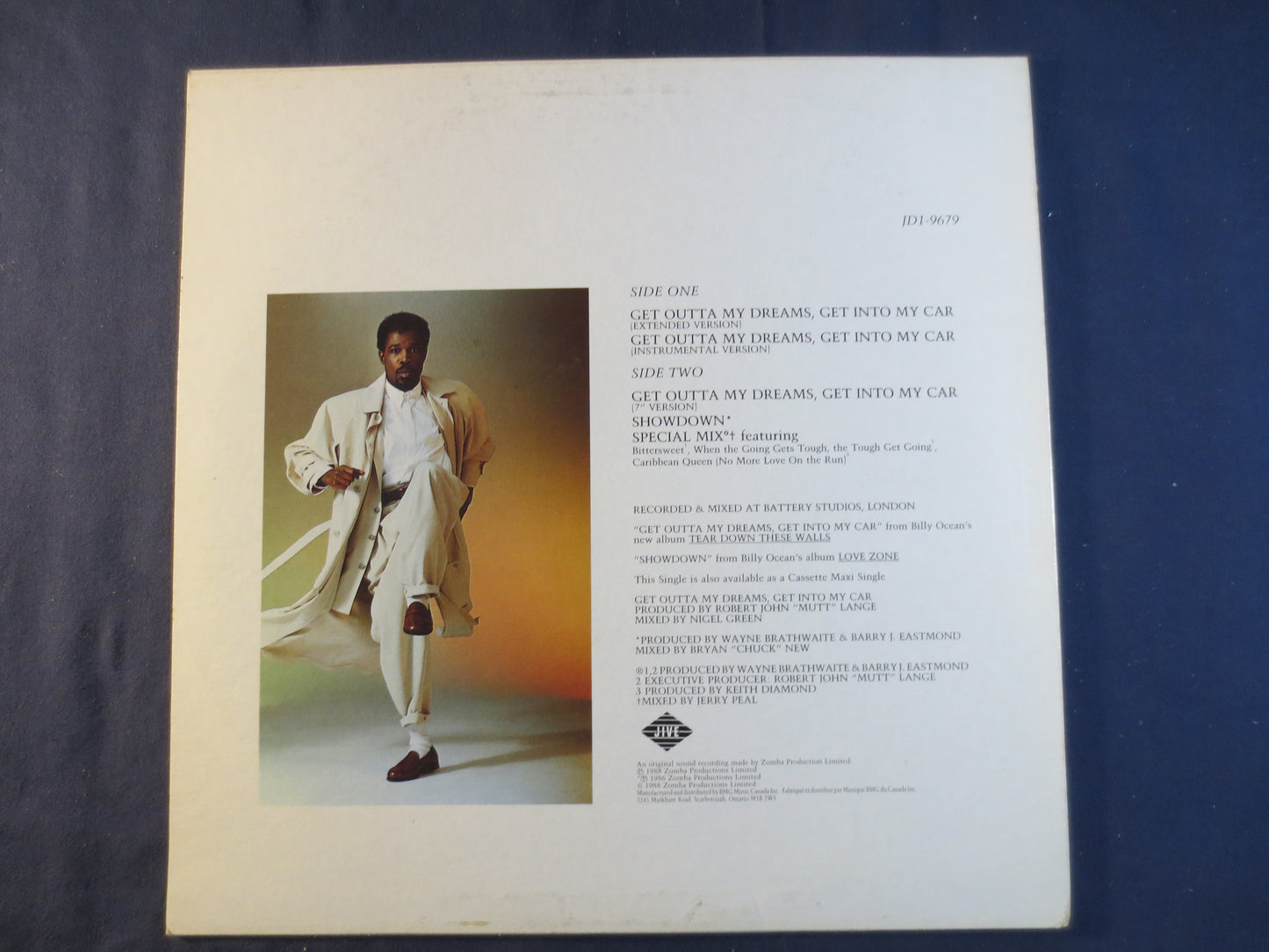 BILLY OCEABILLY OCEAN, Get Outta My Dreams, Billy Ocean Record, Billy Ocean Album, Billy Ocean Vinyl, Billy Ocean Ep, 1988 Records N Record, Get Outta My Dreams, 12 inch Single, Billy Ocean Album, Billy Ocean Vinyl, Billy Ocean Ep, 1988 Records