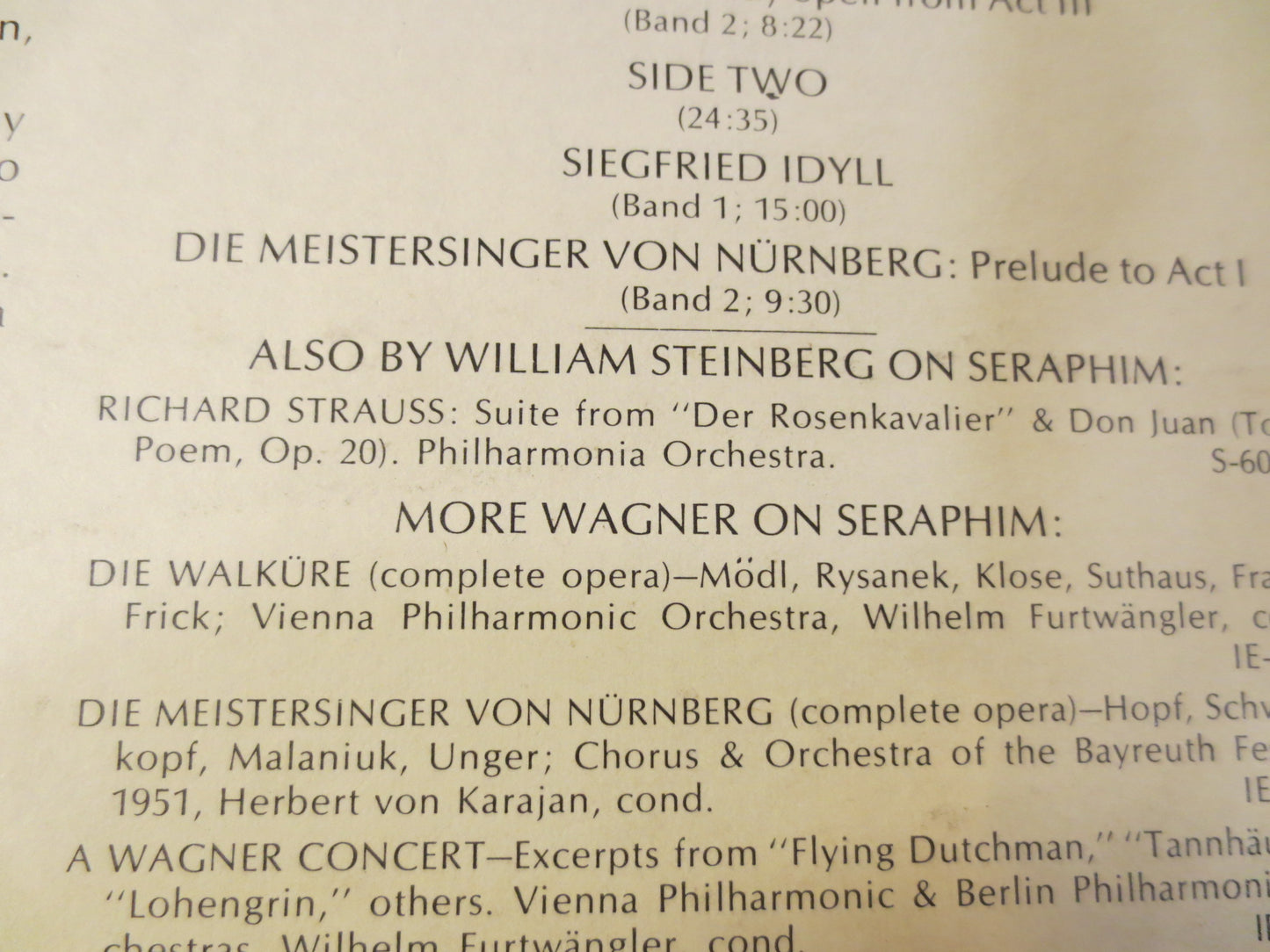 WILLIAM STEINBERG, PITTSBURGH Symphony, Classical Records, Classical Albums, Classical Vinyl, Vinyl Lp, Lps, 1971 Records