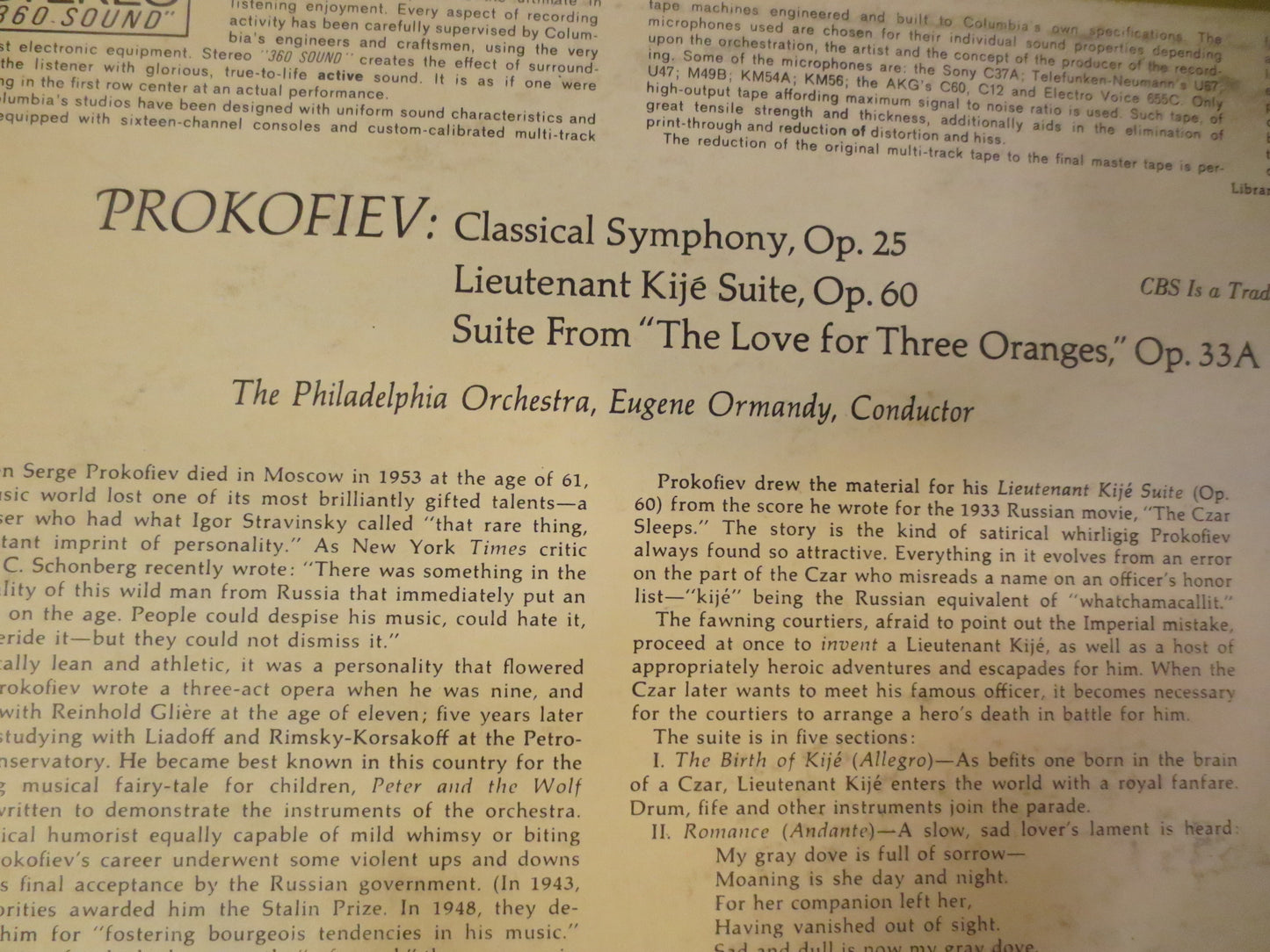 PHILADELPHIA ORCHESTRA, Eugene Ormandy Album, Eugene Ormandy Lp, Eugene Ormandy, Classical Album, Classical Lp, 1964 Record