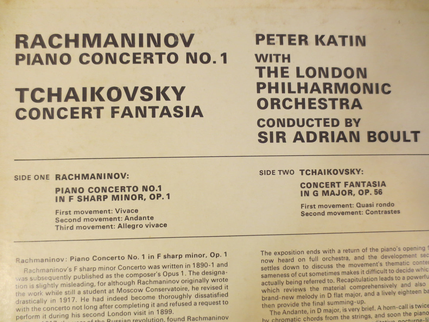 Peter KATIN Record, LONDON SYMPHONY Lp, Orchestra Record, Peter Katin Vinyl, Peter Katin Album, Classical Lp, 1968 Records