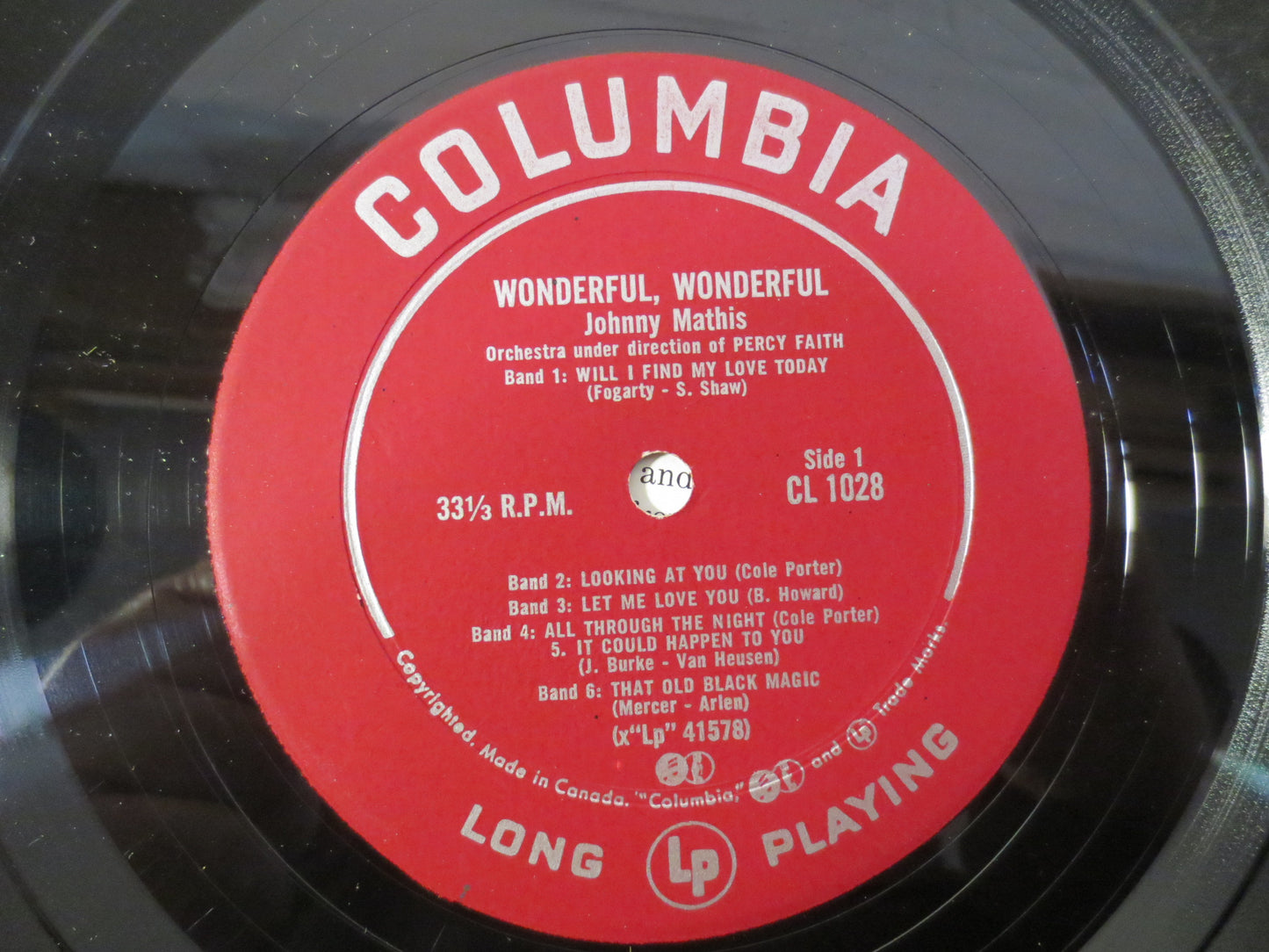 JOHNNY MATHIS, WONDERFUL, Johnny Mathis Album, Johnny Mathis Record, Johnny Mathis Lp, Vintage Vinyl, Vinyl Lp, 1957 Record