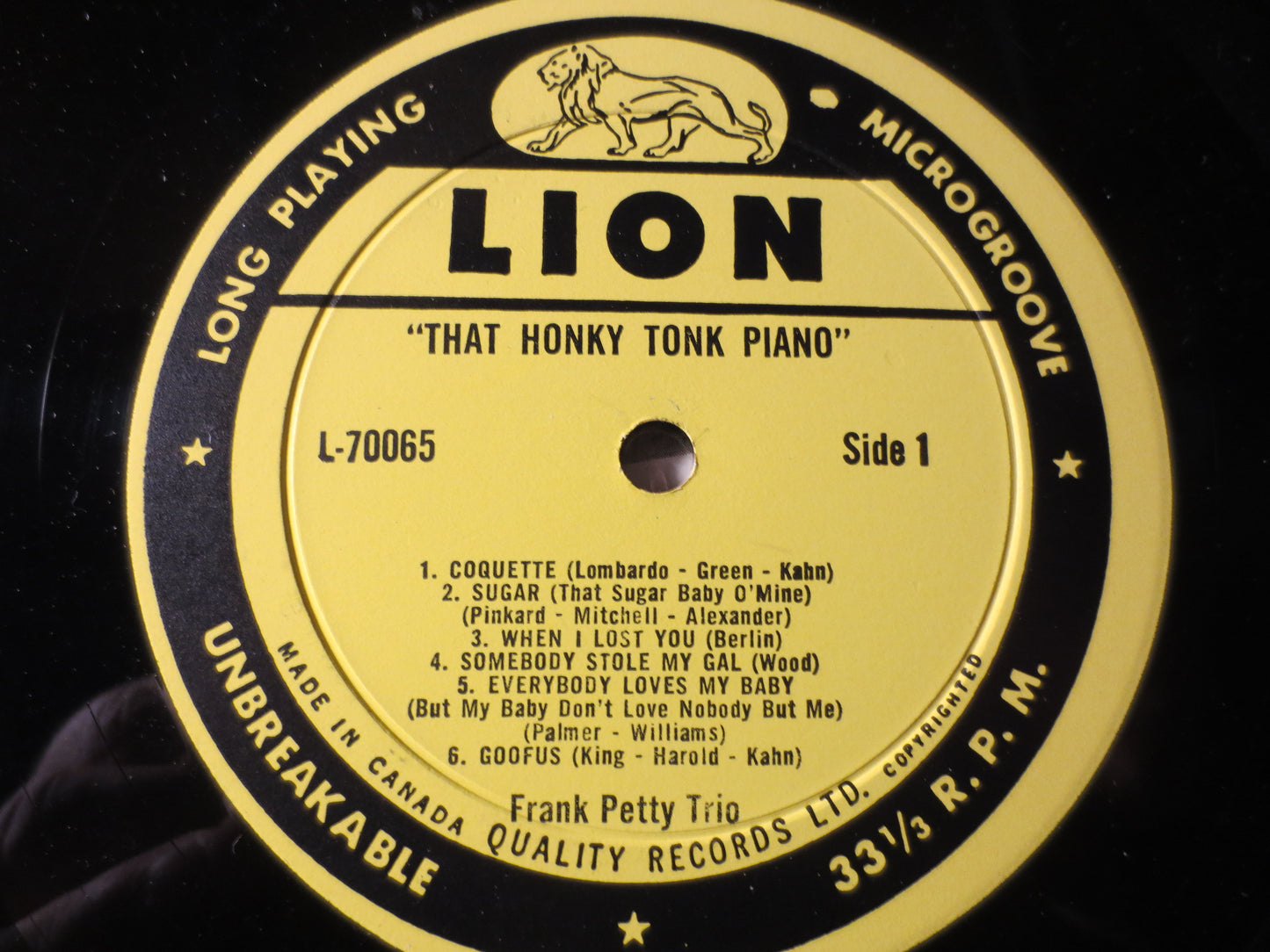FRANK PETTY, That HONKY Tonk Piano, Ragtime Records, Vintage Vinyl, Record Vinyl, Record, Vinyl Record, Vinyl Album, Vinyl