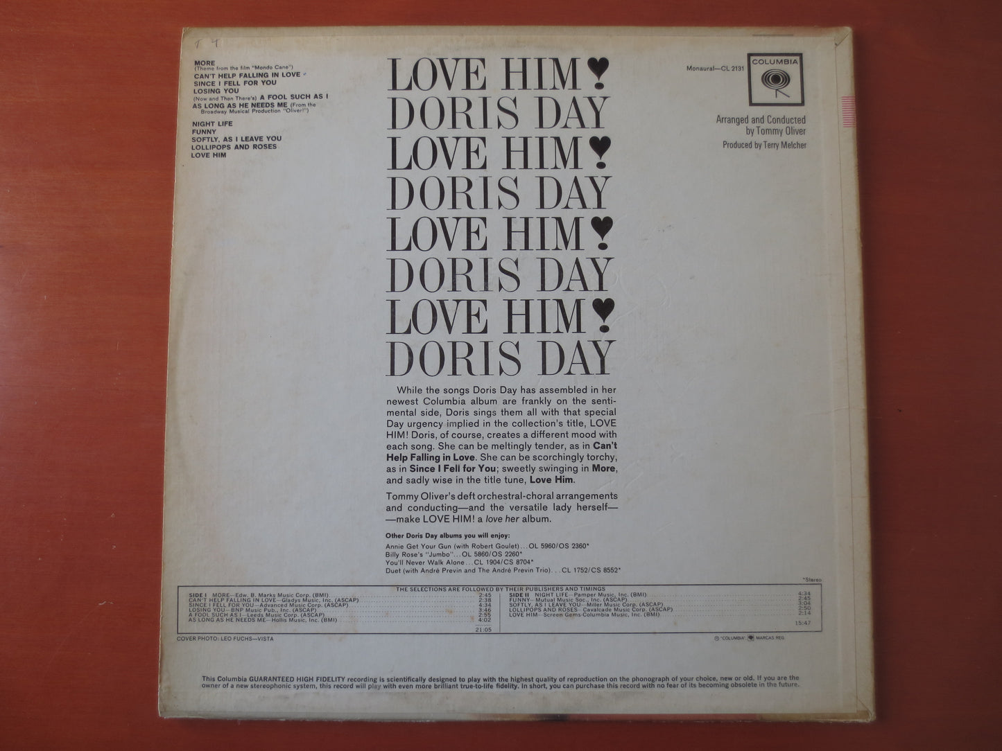 DORIS DAY, LOVE Him, Doris Day Records, Doris Day Albums, Jazz Records, Doris Day Songs, Vinyl, Record Vinyl, 1964 Records