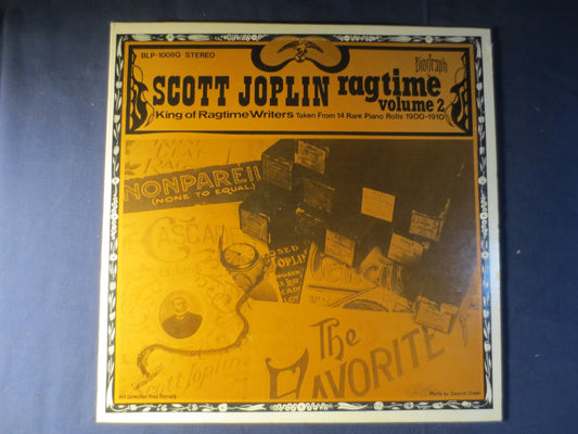 SCOTT JOPLIN, SCOTT JOPLIN RAGTIME, Volume 2, Ragtime Records, Honky Tonk Records, Biograph Records, Vintage Vinyl, Records, 1971 Records