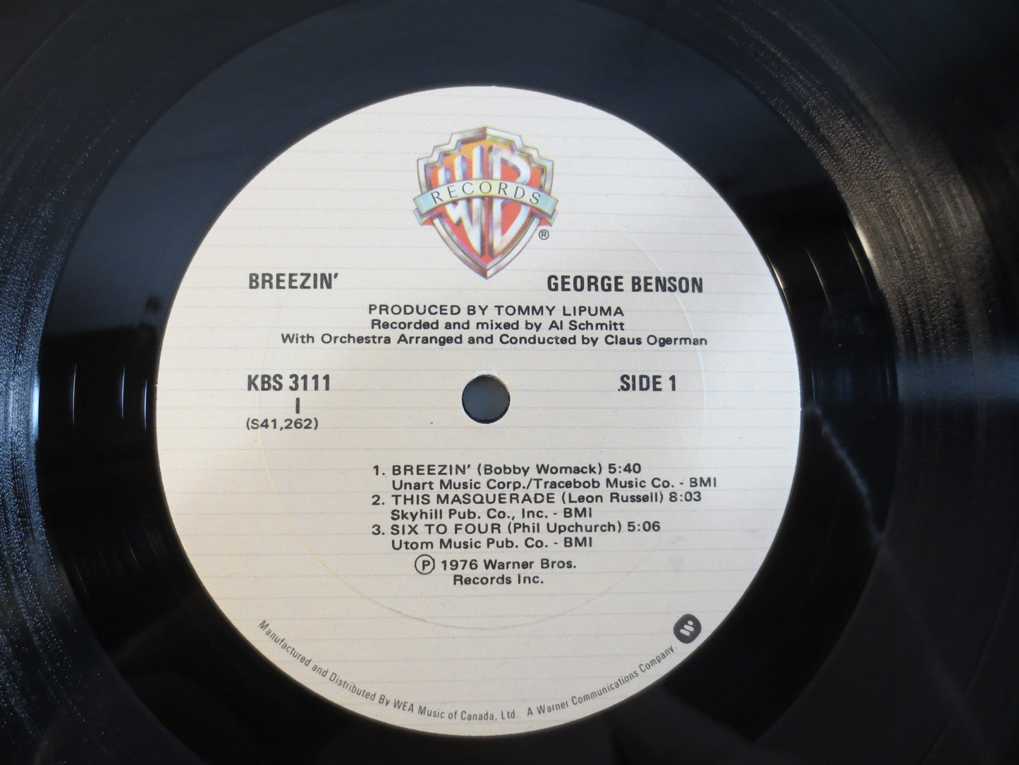 GEORGE BENSON, BREEZIN', George Benson Record, George Benson Album, George Benson Lp, Jazz Record, Jazz Vinyl, 1976 Records