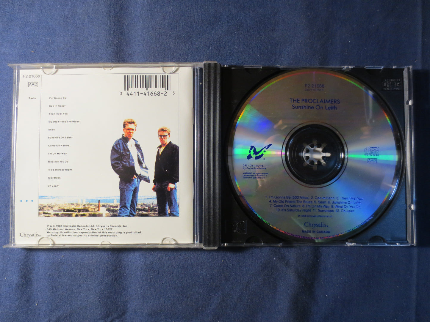 The PROCLAIMERS, SUNSHINE on Leith, The Proclaimers Cd, The Proclaimers lp, Rock Cds, Classic Rock Cds, Cd, 1988 Compact Discs