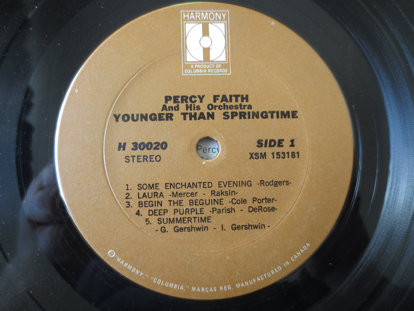 PERCY FAITH, YOUNGER Than Springtime, Columbia Records, Percy Faith Album, Percy Faith Vinyl, Vinyl Lp, 1967 Records