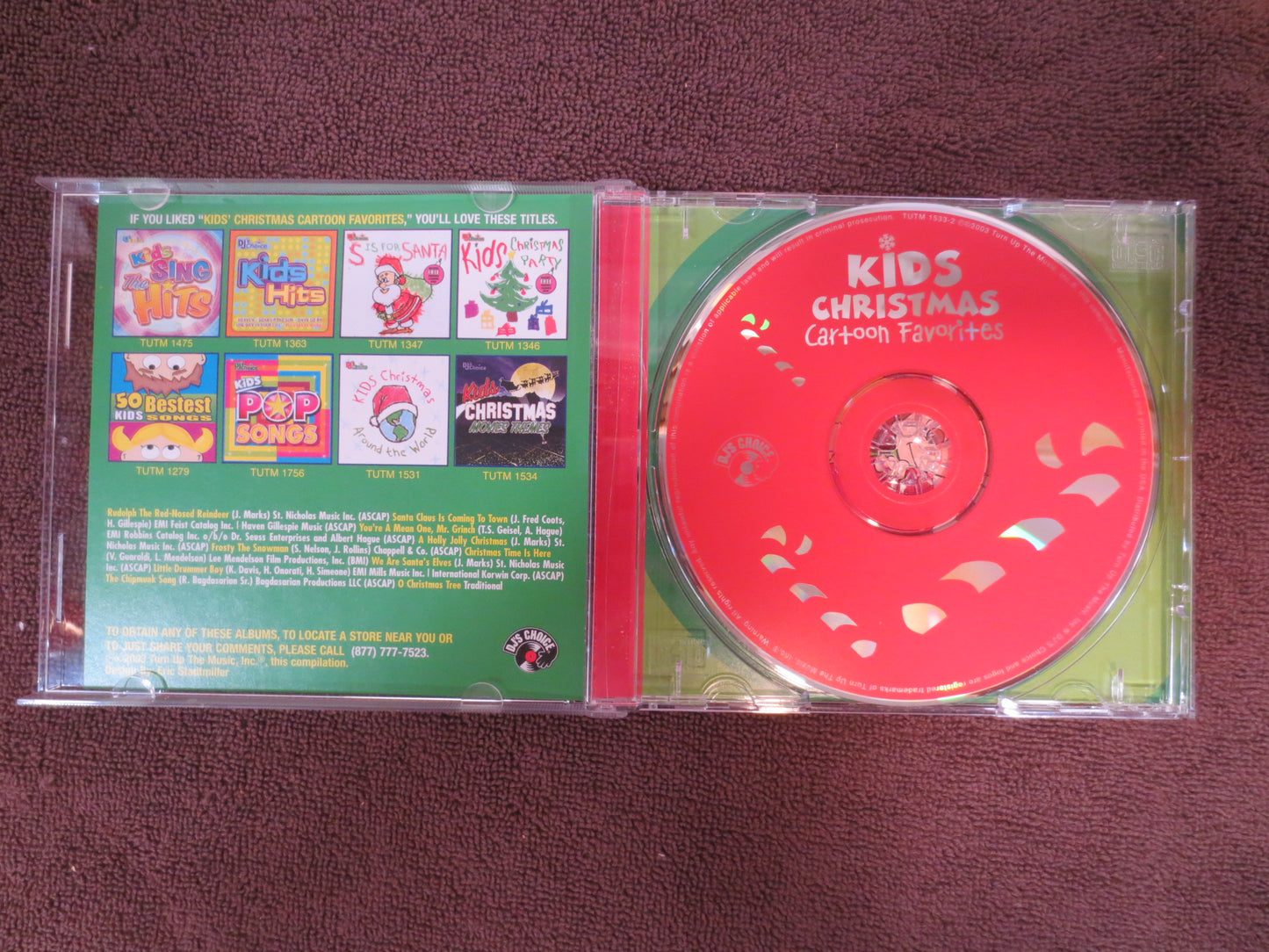 KID's CHRISTMAS Cd, CARTOON Favorites Cd, Christmas Music Cd, Childrens Cd, Kid's Compact Disc, Christmas Songs Cd, Cd's Kids