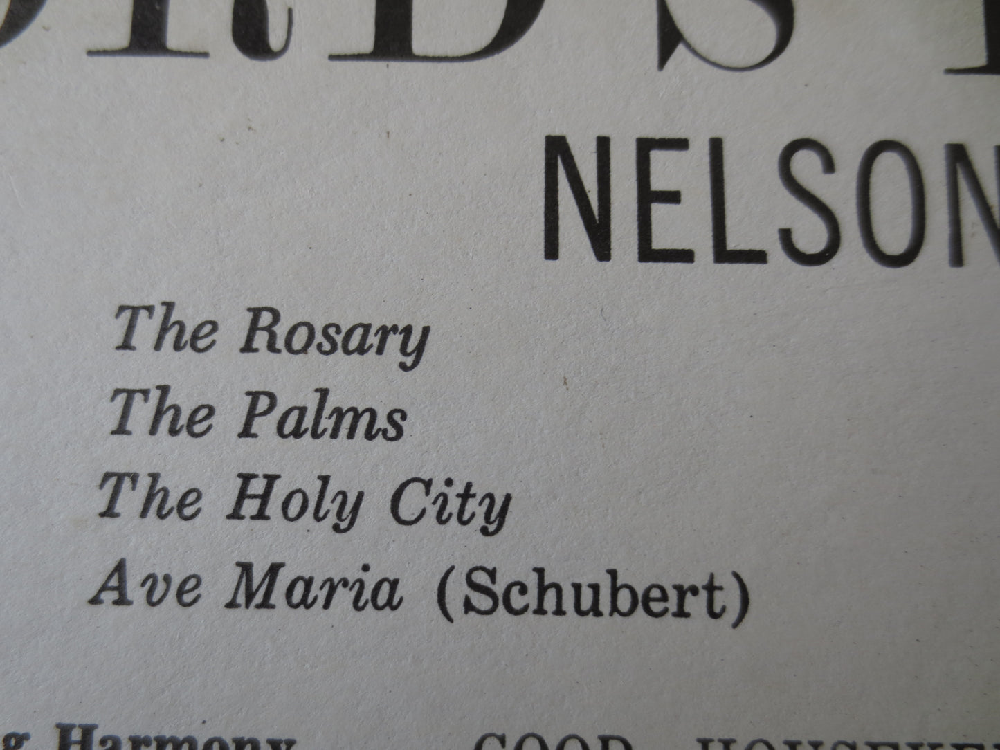 NELSON EDDY, The LORDS Prayer, Nelson Eddy Album, Nelson Eddy Vinyl, Nelson Eddy Lp, Vintage Vinyl, Lp, 1959 Records