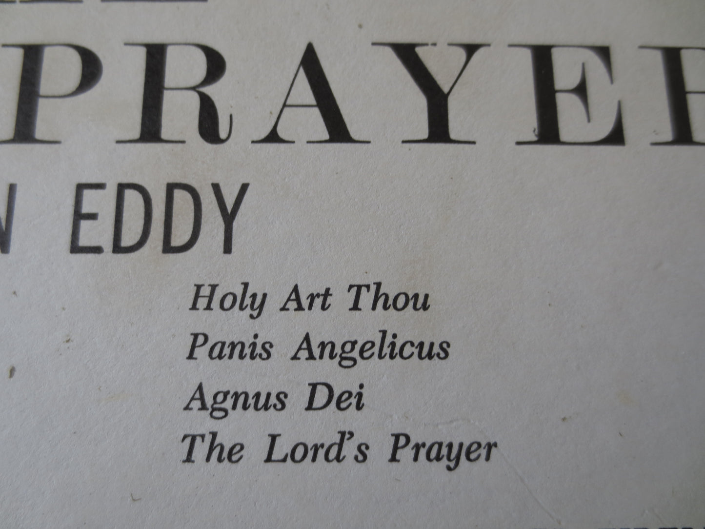 NELSON EDDY, The LORDS Prayer, Nelson Eddy Album, Nelson Eddy Vinyl, Nelson Eddy Lp, Vintage Vinyl, Lp, 1959 Records