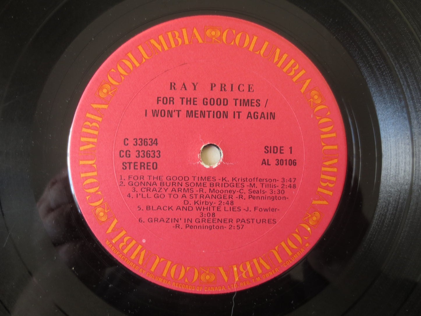 RAY PRICE, I Won't Mention It, For the GOOD Times, Ray Price Records, Ray Price Albums, Country Records, Lps, 1975 Records