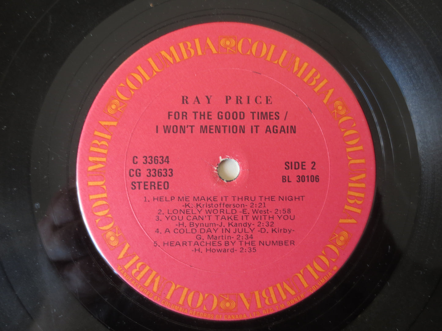 RAY PRICE, I Won't Mention It, For the GOOD Times, Ray Price Records, Ray Price Albums, Country Records, Lps, 1975 Records