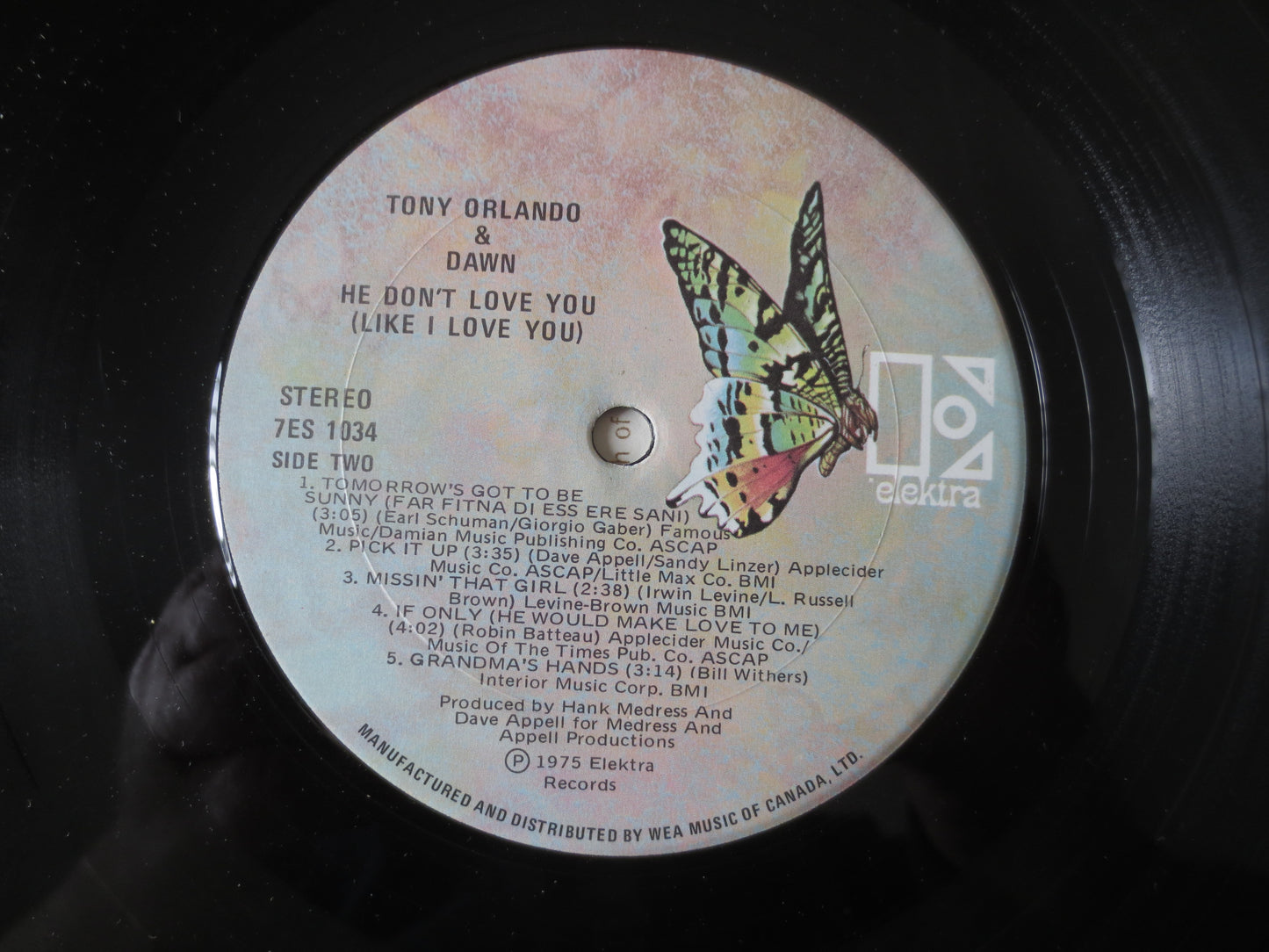 TONY ORLANDO,  He Don't LOVE You, Dawn Record, Dawn Albums, Vinyl, Tony Orlando Records, Tony Orlando Albums, 1975 Records