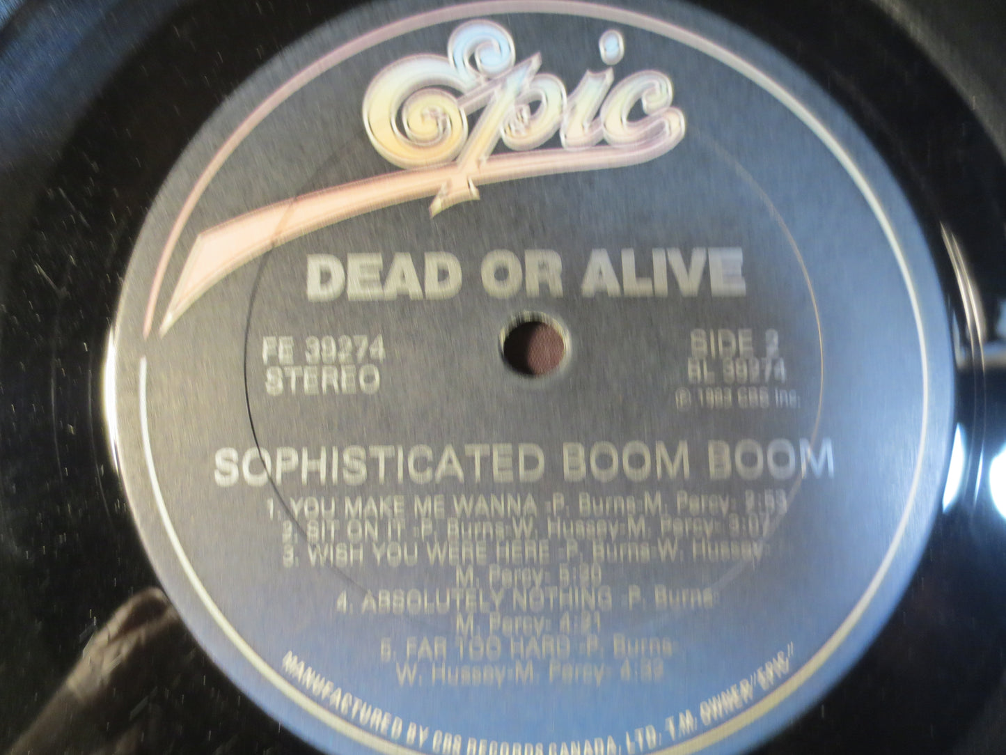 DEAD or ALIVE, 1st RECORDS, Sophisticated Boom Boom, Dead or Alive Record, Dead or Alive Album, Rock Lps, Lps, 1984 Records